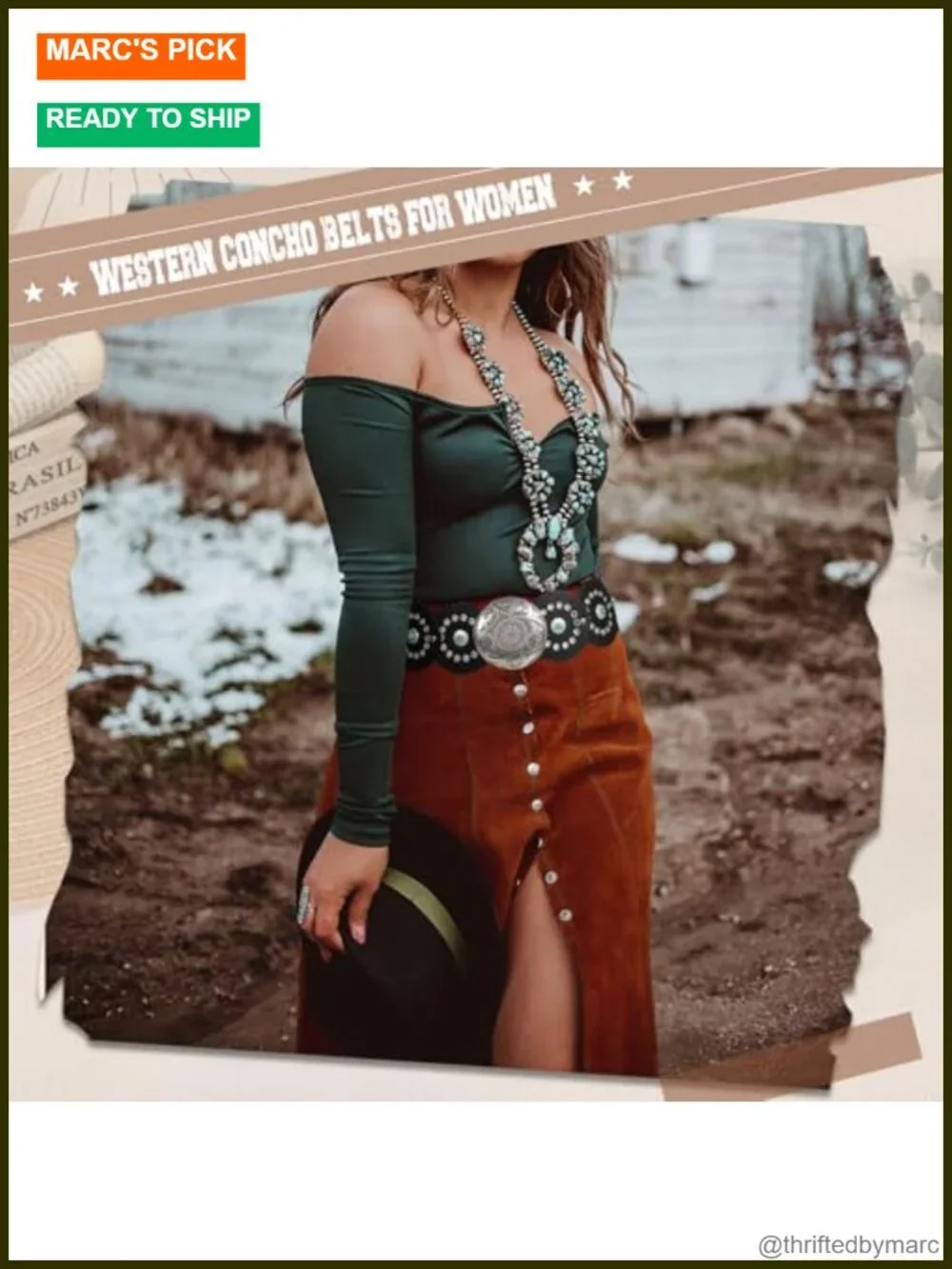 Western PU Leather Wide Concho Belt for Women Cowgirl Cowboy Country